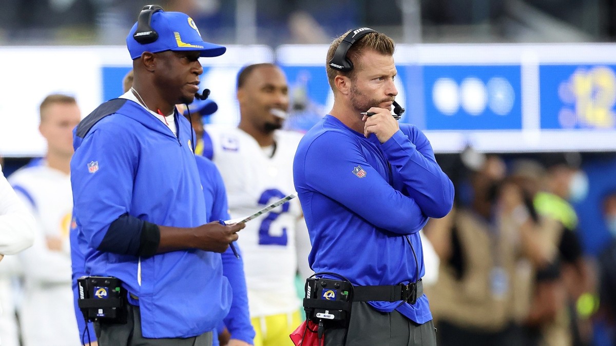 Los Angeles Rams head coach Sean McVay and defensive coordinator Raheem Morris.
